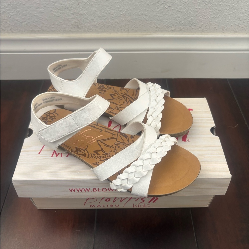 Blowfish Tan and White Braided Sandals - Worn Once